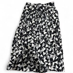 VTG 90s Geometric Teacher Midi Skirt Isaac Hazan Size 7/8